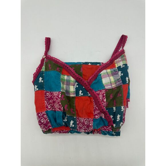 Disney Apparel Women’s Tank Top Patch Work V Neck Sz XL Elastic Back Multicolor - Picture 8 of 9